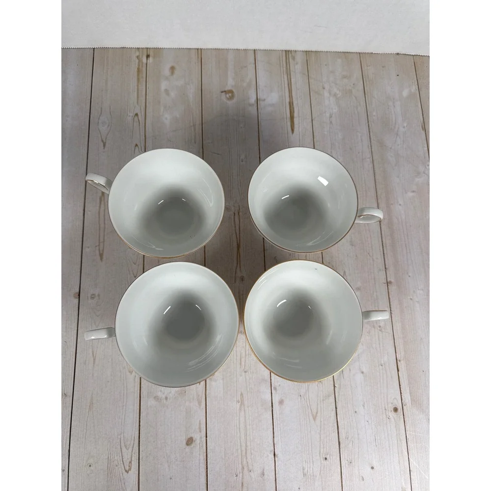 Johann Haviland Michele Footed Coffee Cups & Saucers Set 4 Bavaria Germany